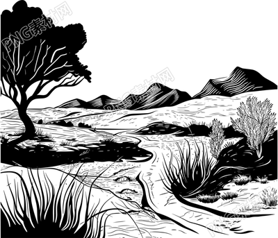 線條風(fēng)景簡(jiǎn)約插圖