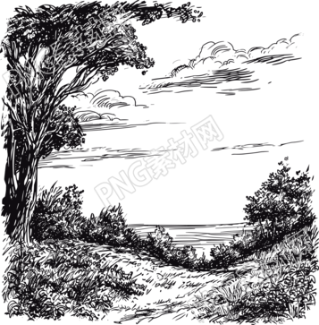 線條風(fēng)景插畫