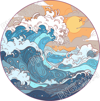 卡通海洋手繪插畫PNG