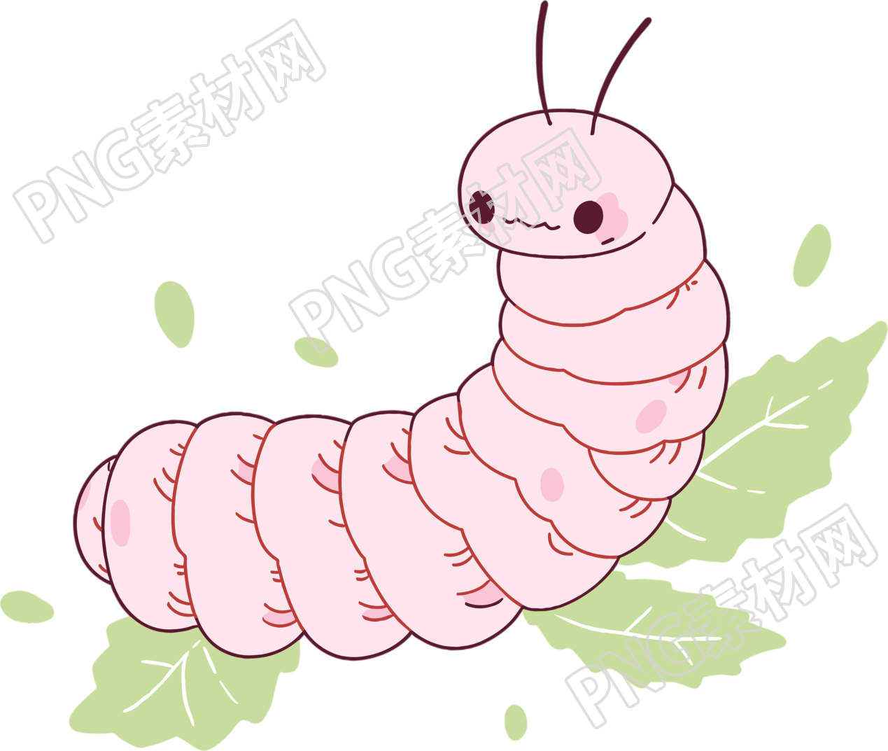 蚕宝宝可爱插图