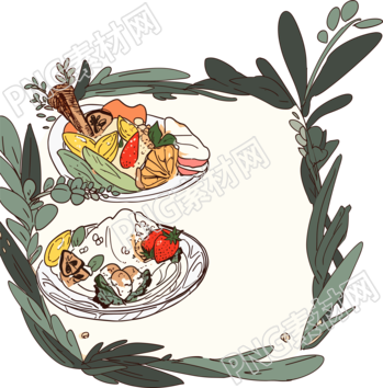 餐牌精美插畫素材