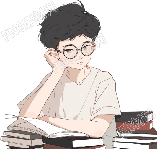 卡通读书商用图形素材