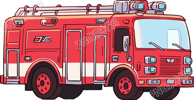消防車(chē)極簡(jiǎn)主義插圖