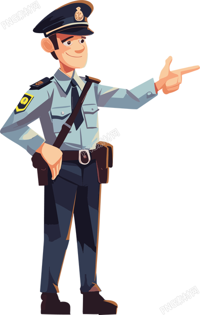 交警卡通插圖