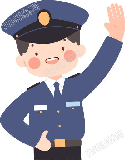 交警卡通插畫設(shè)計(jì)素材