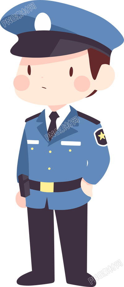 交警卡通插畫元素