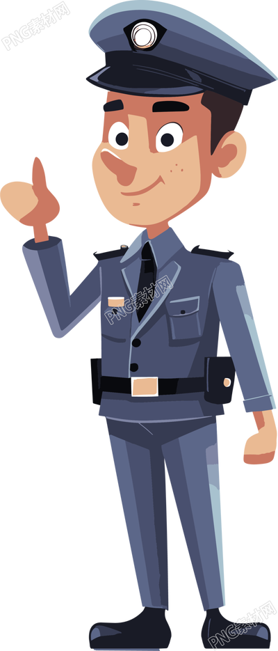 交警卡通插畫素材