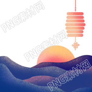 小年紅燈籠唯美日出插圖