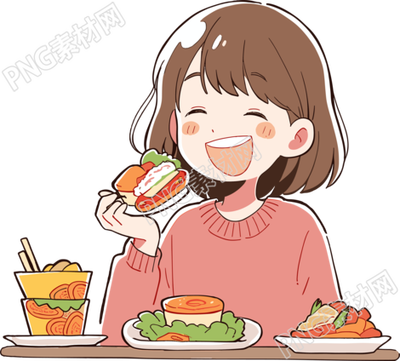 吃貨卡通透明背景素材