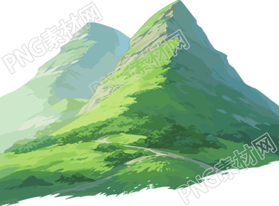 山卡通透明背景插畫
