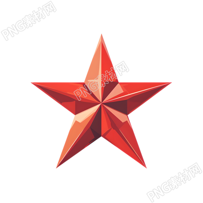 紅色五角星圖案插畫(huà)