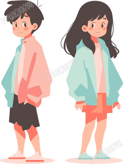 男孩女孩卡通元素