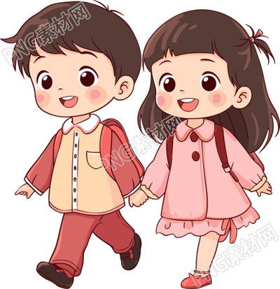 男孩女孩卡通簡(jiǎn)單插圖