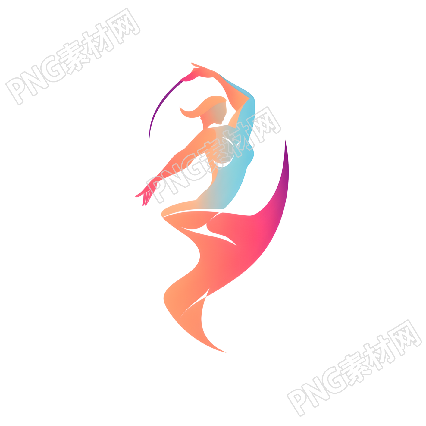 舞蹈logo简约插图