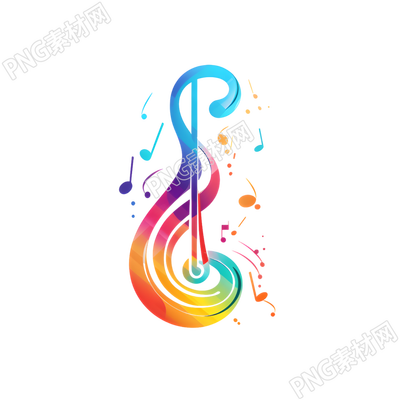 彩色音符圖形設(shè)計插畫