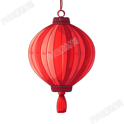 紅燈籠簡約插畫素材