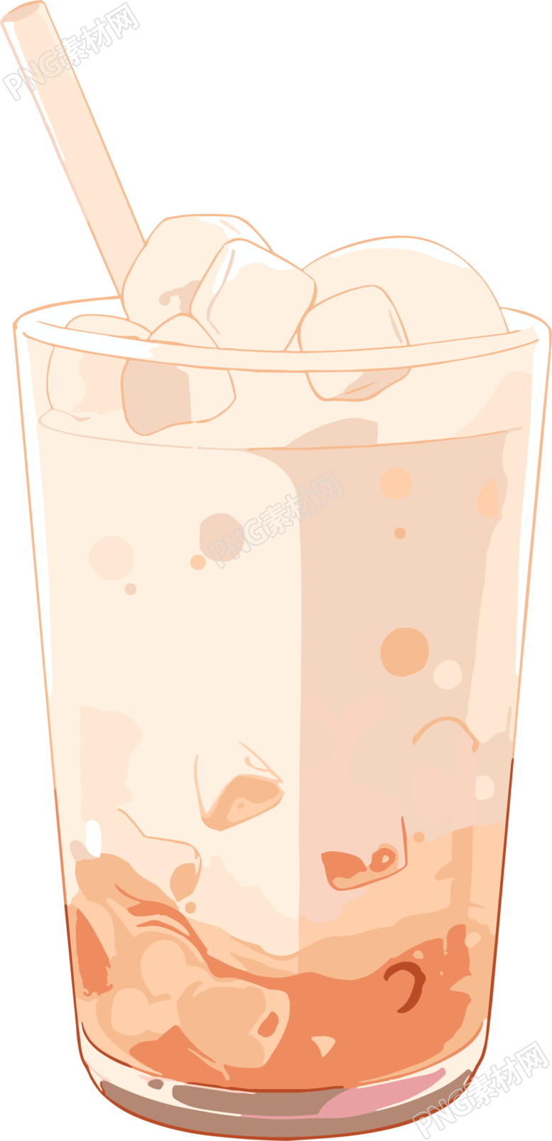 奶茶透明背景插画