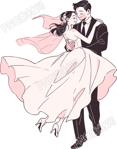 婚礼新人插画素材
