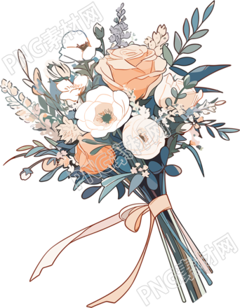 婚礼手捧花插画
