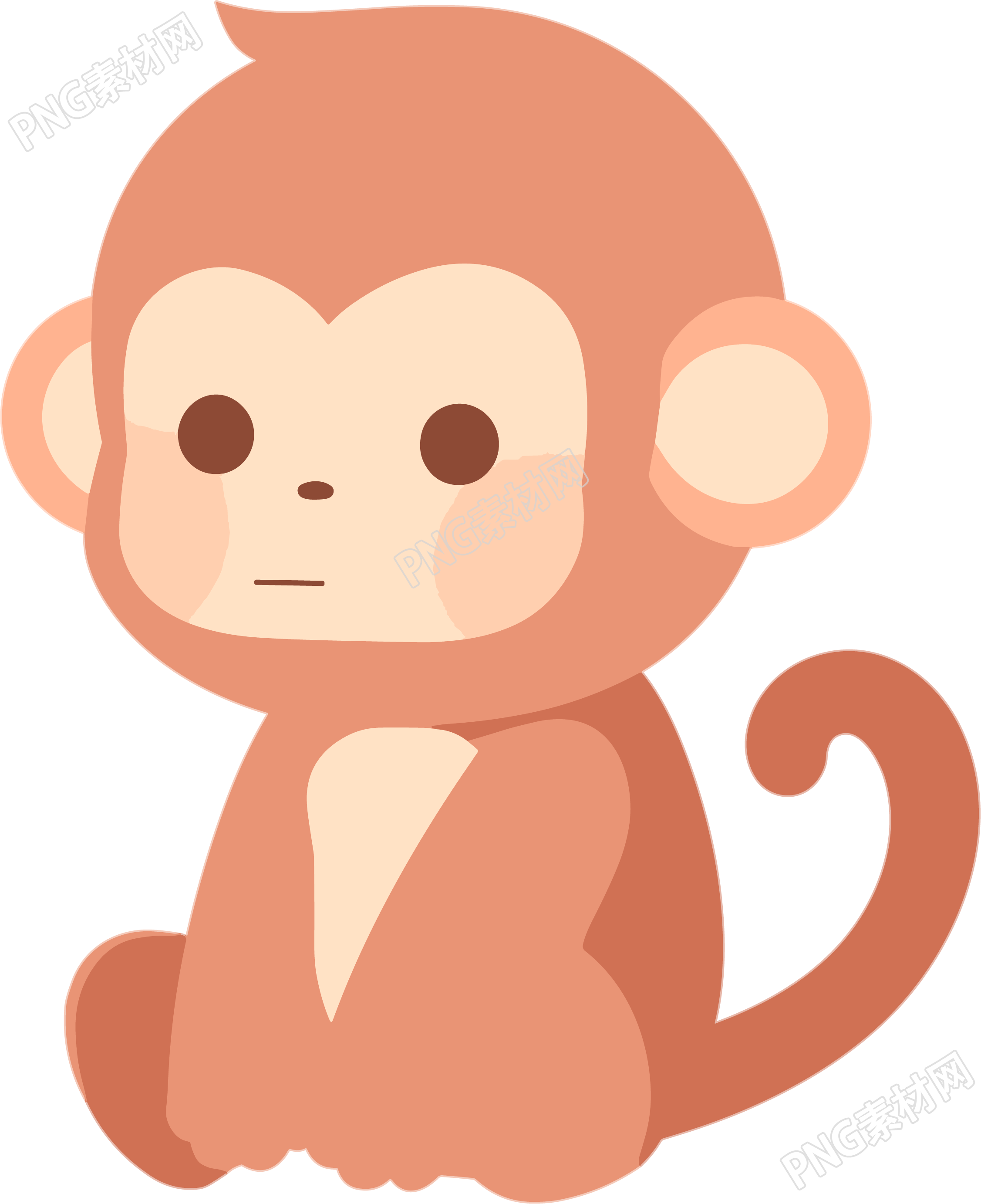 猴子卡通透明背景素材