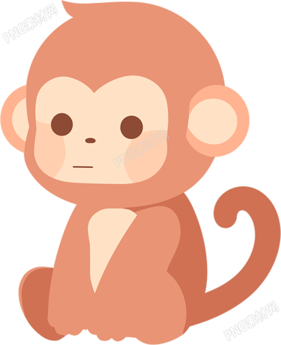 猴子卡通透明背景素材
