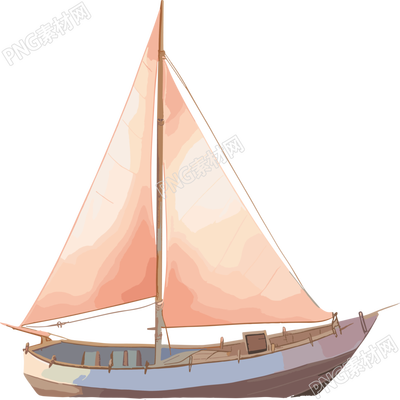 小帆船PNG插圖素材