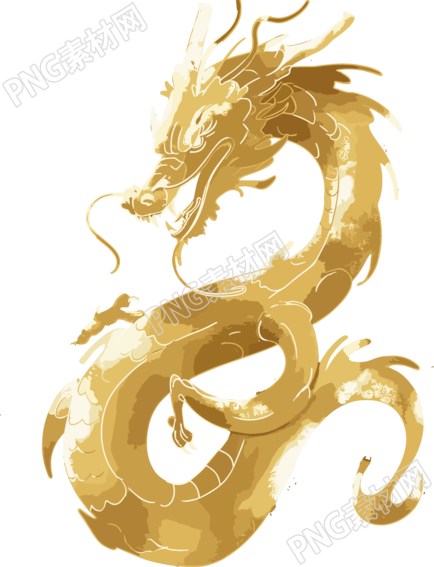 中国龙黄金色插图