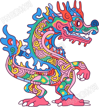 中國(guó)龍簡(jiǎn)潔卡通素材