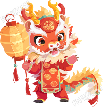 舞龍卡通插畫