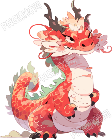 中國龍剪貼藝術插圖