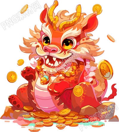 中國龍透明背景插圖
