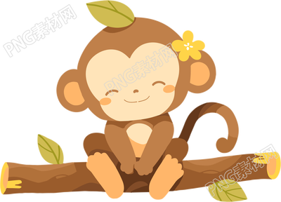 猴子卡通插畫素材