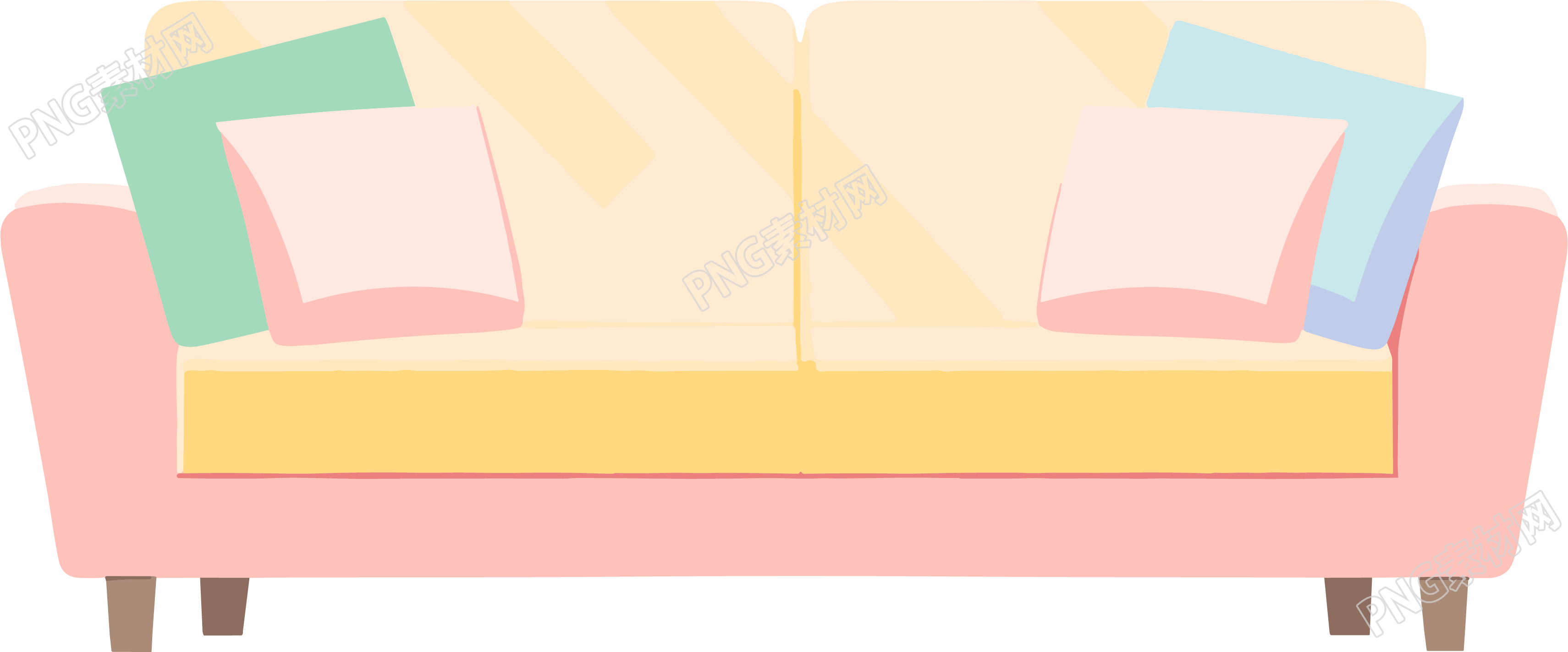 沙发白底插画