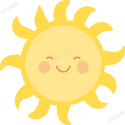太陽卡通透明背景插圖