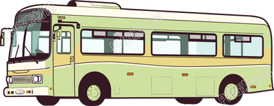 公交車卡通平面插畫