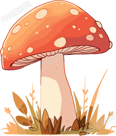 蘑菇卡通PNG插圖
