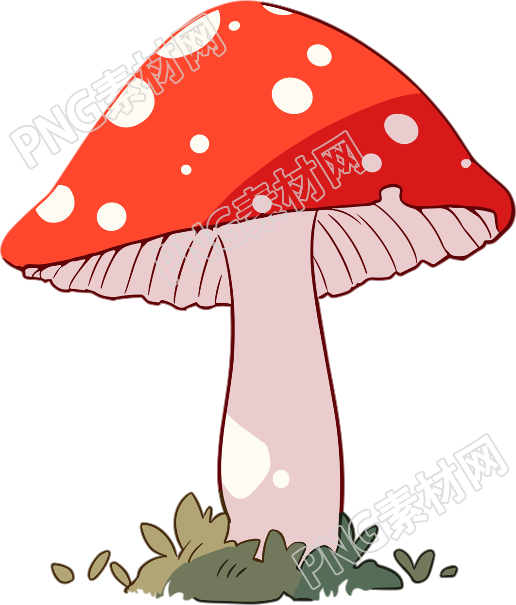 蘑菇卡通透明背景素材