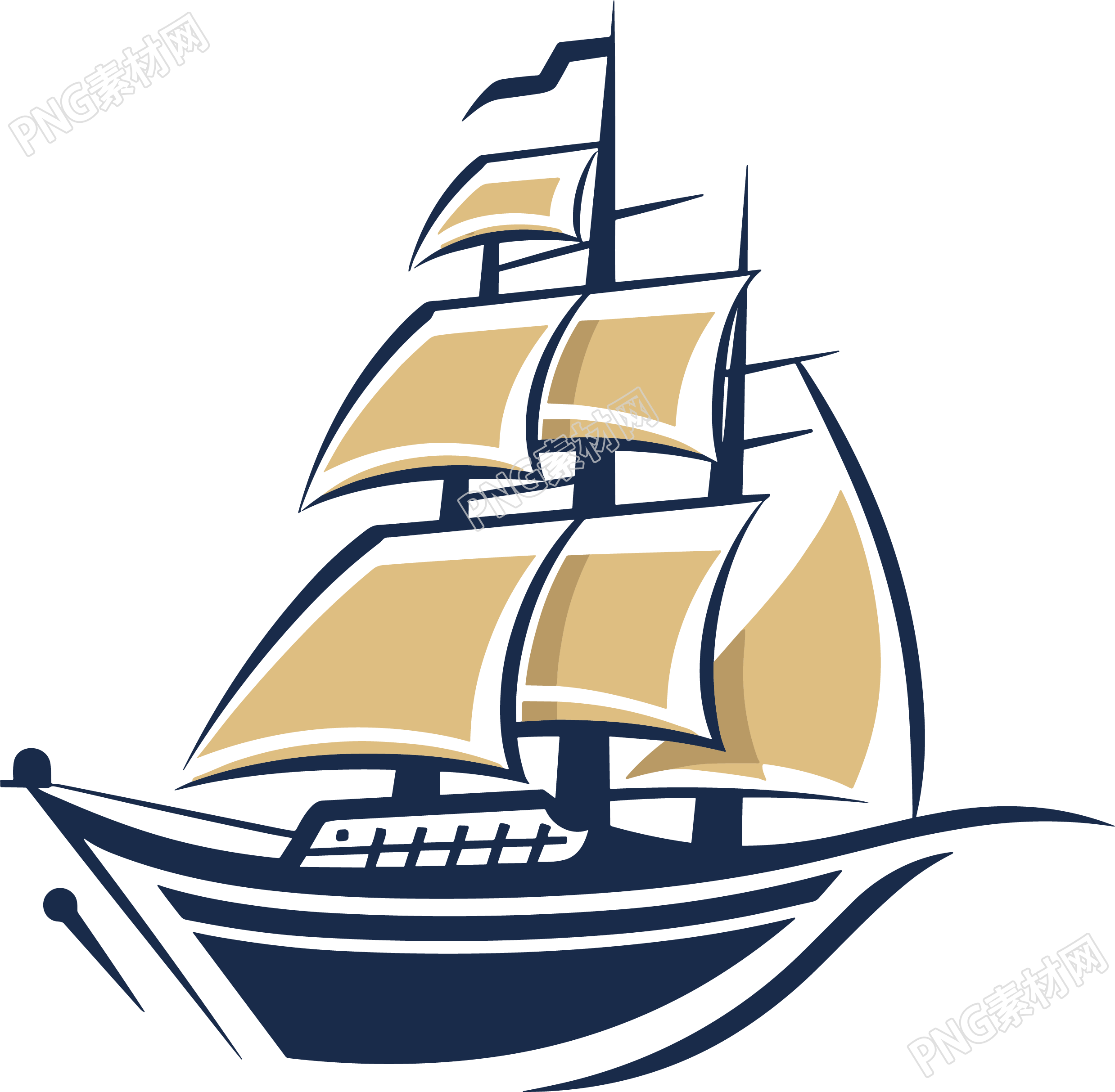 船logo插画设计素材