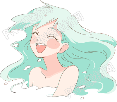 洗澡卡通PNG插圖