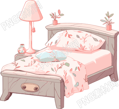 臥室卡通PNG插圖