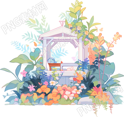 花園卡通可商用插畫(huà)