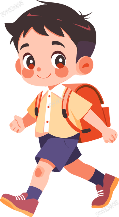 幼兒園卡通學(xué)生扁平插圖