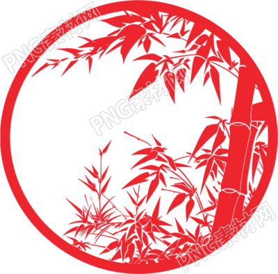 剪紙圖案竹子插圖