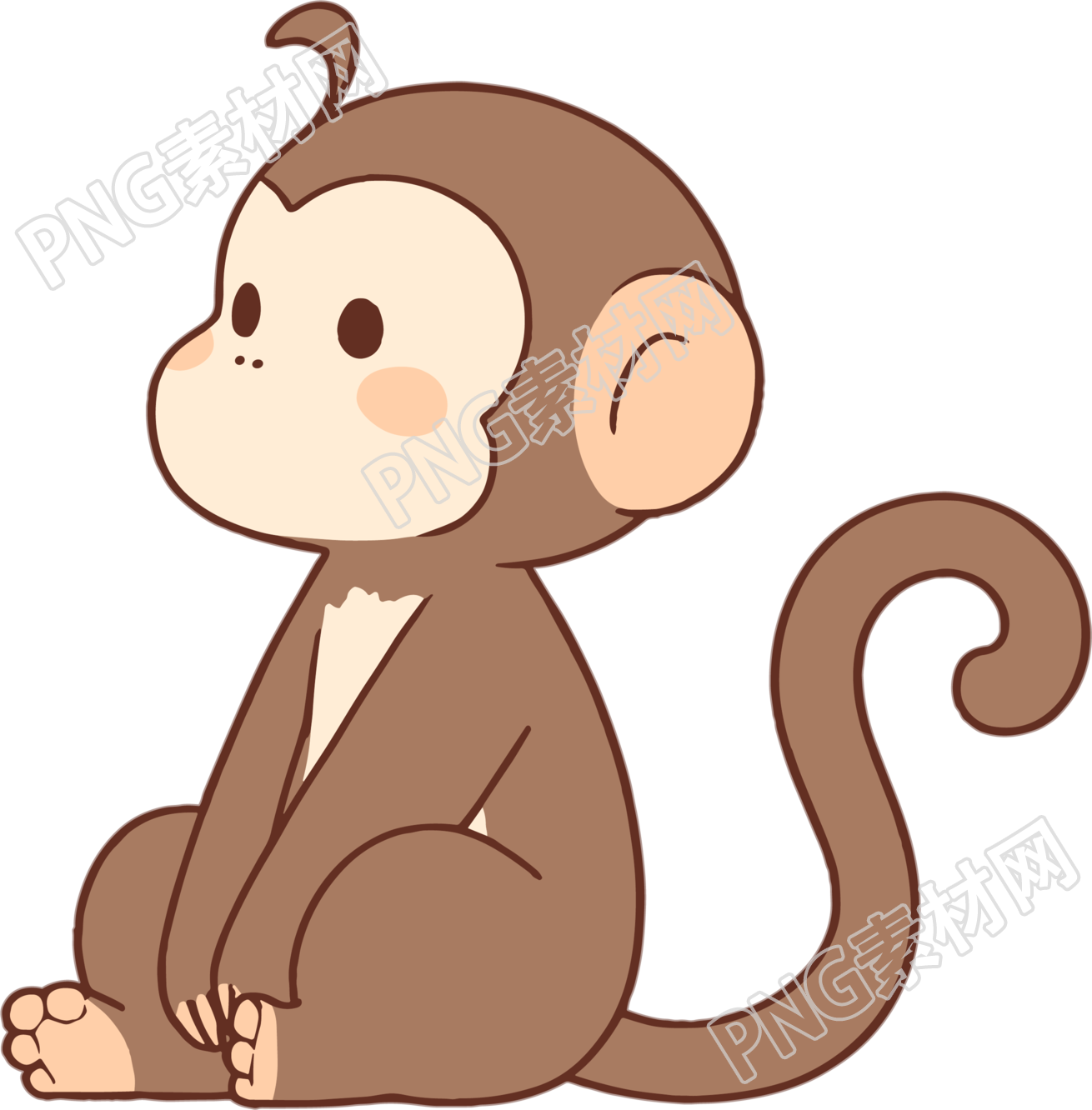 猴子卡通可商用图形素材