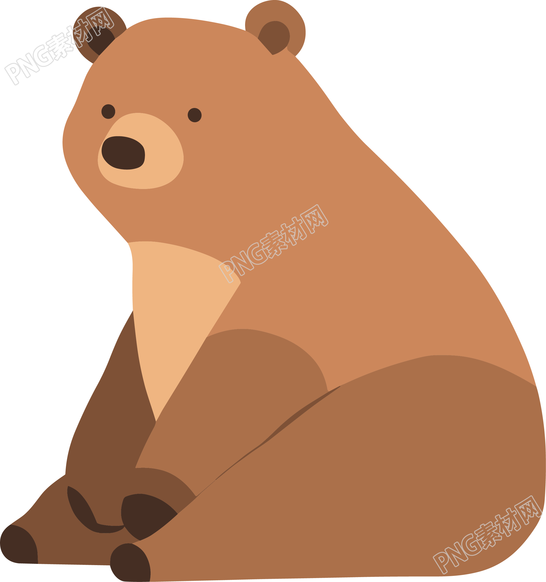 熊卡通透明背景插画