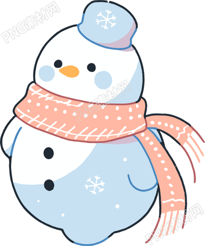 冬天卡通雪人PNG插圖