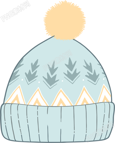 冬天卡通帽子插畫素材