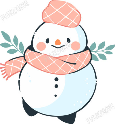 冬天卡通雪人插圖