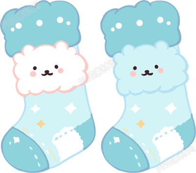 冬天卡通厚襪子插圖
