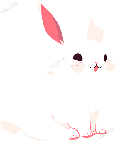 小白兔卡通PNG插圖